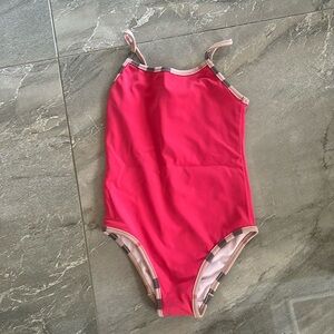 Girls Burberry baithing suit Tisha with Burberry pattern trim